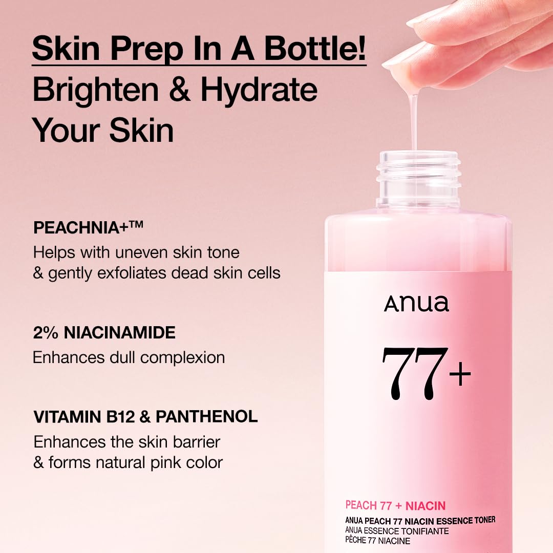 ANUA Peach 77% Niacinamide Essence Toner - Brightening & Hydrating Skin Care
